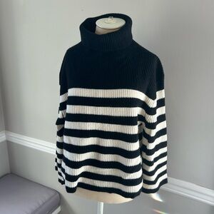 J.Crew Maritime black and white striped sweater